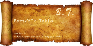 Bartók Tekla névjegykártya
